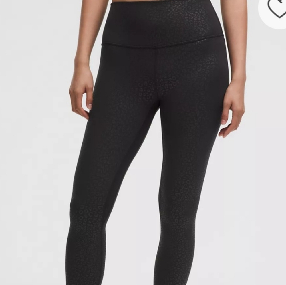 Lululemon Women's Black Leopard Print Leggings size 6 new